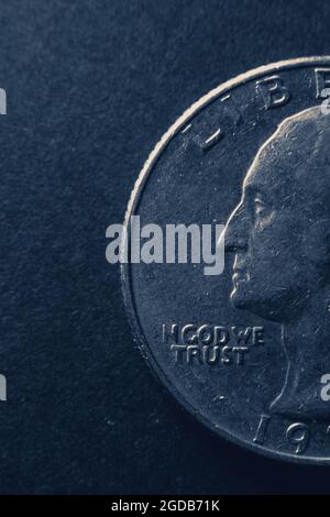 Macro d'american un quart de pièce. Banque D'Images