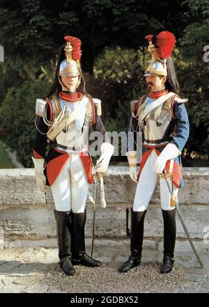 Cuirassiers de la Garde Impériale second Empire Banque D'Images