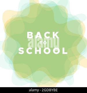 Arrière-plan abstrait de formes arrondies translucides. Retour à l'école. Illustration vectorielle, conception plate Illustration de Vecteur