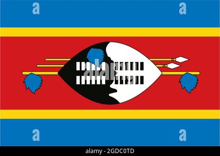 Royaume d'eSwatini drapeau soufflant dans le vent. Texture d'arrière-plan. Mbabane, Lobamba, Mbabane. Illustration 3d. Rendu 3d. Banque D'Images