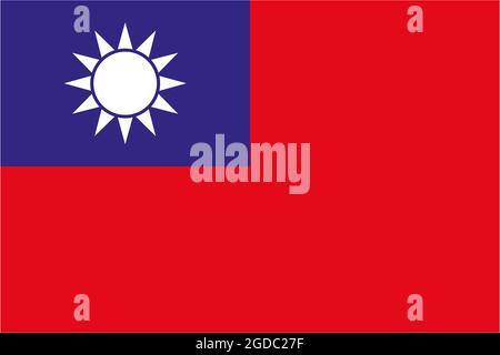 Drapeau de Taïwan soufflant dans le vent. Texture d'arrière-plan. Taipei. Illustration 3d. Rendu 3d. Banque D'Images
