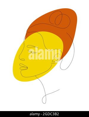 Femme africaine au visage sage. Illustration vectorielle du portrait féminin moderne. Illustration de Vecteur