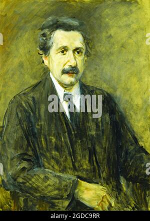 Titre: Portrait d'Albert Einstein Créateur: Max Liebermann Date: 1922 Dimensions: 99,7 x 74,9 cm Moyen: Oil Board lieu: The Royal Society, Londres Banque D'Images