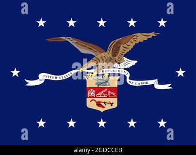DRAPEAU américain du ministère du travail, États-Unis d'Amérique, illustration vectorielle Illustration de Vecteur