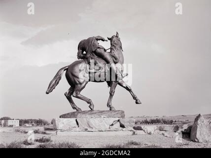 Statue de Buffalo Bill, Cody, Wyoming Banque D'Images