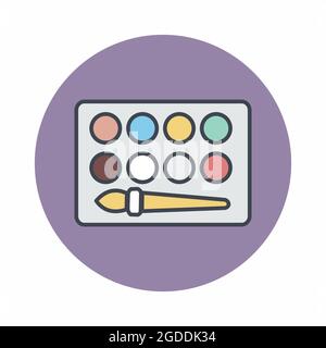 Icône boîte vecteur de peintures - style de contrainte de couleur - illustration simple. Contour modifiable. Modèle de conception vector.Outline style design.Vector Graphic illust Illustration de Vecteur