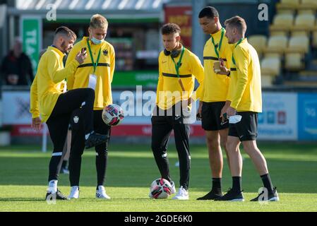 Dublin, Irlande. 12 août 2021. Les joueurs de vitesse ont participé à la troisième partie de qualification de l'UEFA Europa Conference League, deuxième match de jambe entre Dundalk FC et SBV vitesse au stade de Tallaght à Dublin, Irlande, le 12 août 2021 (photo par Andrew SURMA/SIPA USA). Credit: SIPA USA/Alay Live News Banque D'Images