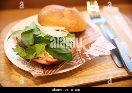 Bagel au jambon de style japonais Banque D'Images