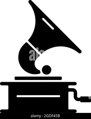 Icône de glyphe noir Gramophone Illustration de Vecteur