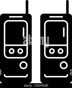 Icône de glyphe noir de walkie-talkie Illustration de Vecteur