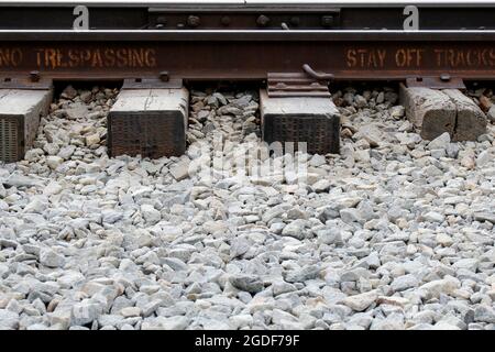 Eisenbahngleise der Alaska Railroad Corporation en Alaska, États-Unis Banque D'Images