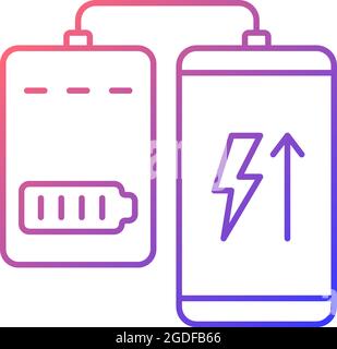 PowerBank pour téléphone mobile vecteur linéaire de gradient icône d'étiquette manuelle Illustration de Vecteur