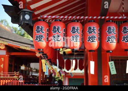 KYOTO - 2 juin : Fushimi Inari lanterne japonaise Taisha à Kyoto . JAPON 2 juin 2016 Banque D'Images