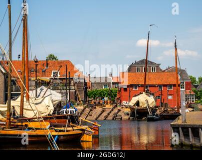 Ancien chantier naval dans le port de Spakenburg, pays-Bas Banque D'Images