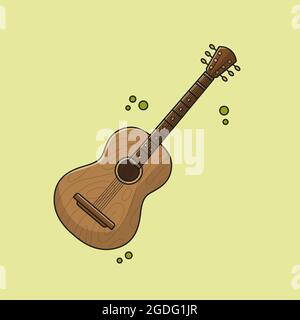 Guitare classique en bois Illustration de Vecteur