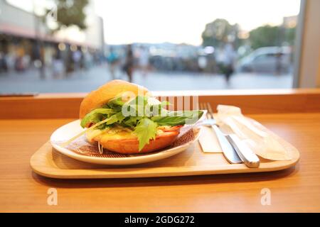 Bagel au jambon de style japonais Banque D'Images