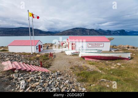 Compagnie de la Baie d'Hudson, ancienne gare de broussards, Pangnirtung. Banque D'Images