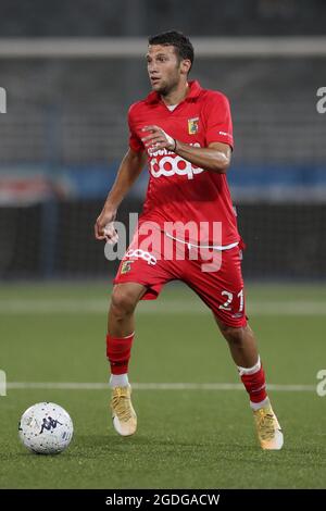 Novaro, Italie, 7 août 2021. Andrea Risolo de Catanzaro pendant le match de Coppa Italia au Stadio Silvio Piola, Novaro. Le crédit photo devrait se lire: Jonathan Moscrop / Sportimage Banque D'Images