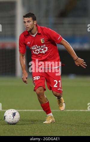 Novaro, Italie, 7 août 2021. Andrea Risolo de Catanzaro pendant le match de Coppa Italia au Stadio Silvio Piola, Novaro. Le crédit photo devrait se lire: Jonathan Moscrop / Sportimage Banque D'Images