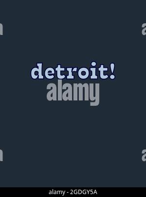 Motif chemise noire nom de Detroit City Banque D'Images