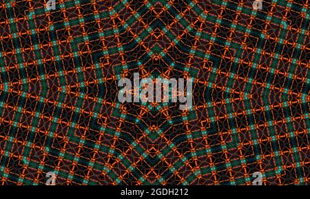 arrière-plan abstrait du kaléidoscope. texture mosaïque multicolore. motif kaléidoscope rose vert jaune noir. magnifique kaléidoscope. design créatif Banque D'Images