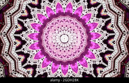 arrière-plan abstrait du kaléidoscope. texture mosaïque multicolore. motif kaléidoscope rose violet noir. magnifique kaléidoscope. design créatif Banque D'Images