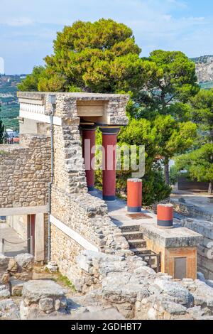 Ruines de l'ancien palais Knossos en Crète, Grèce Banque D'Images