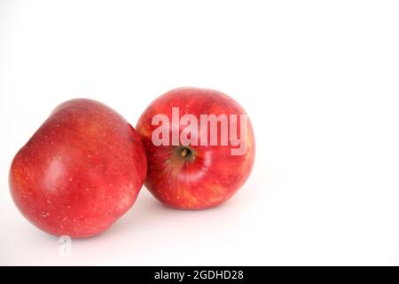 Pommes sur fond blanc Banque D'Images