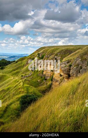 Le Cotswold escarpement de Cleeve Hill surplombant Cheltenham Spa, Gloucestershire, Angleterre Banque D'Images