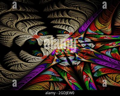 Fleur fractale inhabituelle - illustration 3d générée par ordinateur Banque D'Images