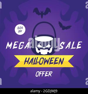 halloween offre spéciale bannière conception simple Illustration de Vecteur