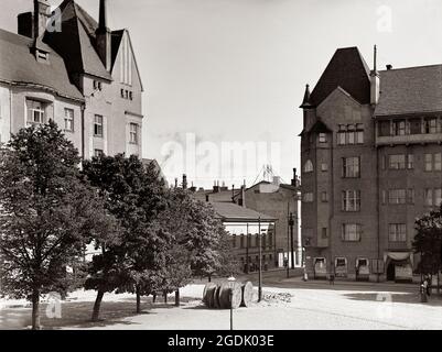 Local, Scandanavian, début du siècle architecture à Helsinki, Finlande, vers 1908. Banque D'Images