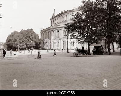 Local, Scandanavian, début du siècle architecture à Helsinki, Finlande, vers 1908. Banque D'Images