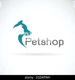 Image vectorielle du motif chien et chat sur fond blanc. Boutique Petshop. Illustration vectorielle superposée facile à modifier. Animaux. Animaux de compagnie. Illustration de Vecteur