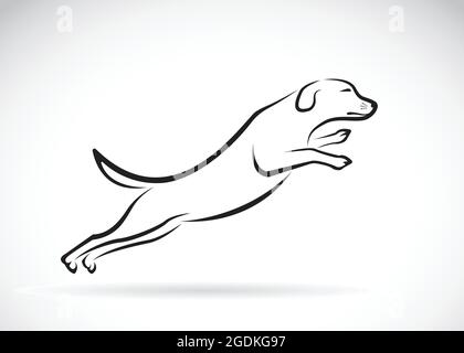 Image vectorielle d'un chien sautant sur fond blanc, Vector Dog pour votre conception. Illustration vectorielle superposée facile à modifier. Animaux. Illustration de Vecteur