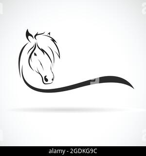 Motif vectoriel de la tête de cheval sur fond blanc. Animaux sauvages. Logo ou icône cheval. Illustration vectorielle superposée facile à modifier. Illustration de Vecteur