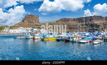 Paysage avec Puerto de las Nieves, île de Gran Canaria, Espagne Banque D'Images