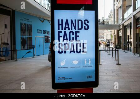 Edninburgh, Royaume-Uni. 15 juillet 2021. Publicité « Hands face Space » à Édimbourg, Écosse. (Image de crédit : © Dinendra Haria/SOPA Images via ZUMA Press Wire) Banque D'Images