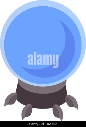 Une illustration mystique démontrant le récit de fortune. Attributs de la boule de cristal d'occultisme. Vecteur isolé sur fond blanc. Illustration de Vecteur