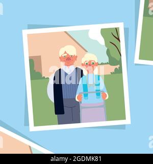 grands-parents en photo Illustration de Vecteur