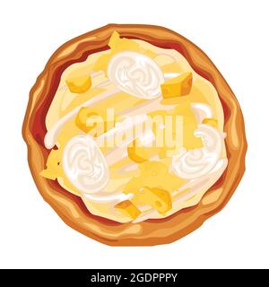 Pizza au fromage chaud juteux, illustration vectorielle isolée Illustration de Vecteur