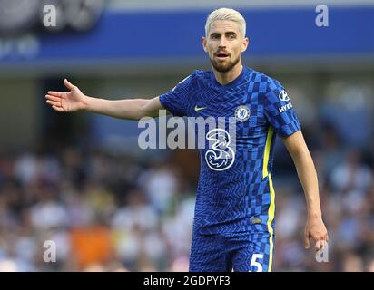 Londres, Angleterre, 14 août 2021. Jorginho de Chelsea pendant le match de la première Ligue au pont Stamford, Londres. Le crédit photo devrait se lire: Paul Terry / Sportimage Banque D'Images