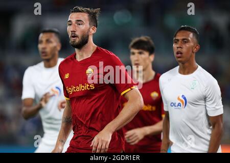 Bryan Cristante de Roma pendant le match de football amical avant-saison entre AS Roma et Raja Casablanca le 14 août 2021 au Stadio Olimpico à Rome, Italie - photo Federico Proietti / DPPI Banque D'Images