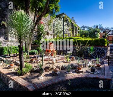Jardin de Cactus à l'Hacienda San Gabriel de Barrera à Guanajuato, Mexique. Banque D'Images