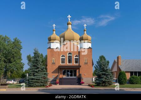 L'église orthodoxe ukrainienne St. George à Dauphin, au Manitoba, au Canada. Banque D'Images