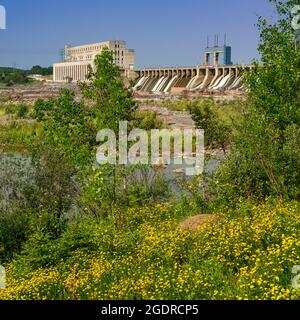 La centrale hydroélectrique de Manitoba Hydro à Seven Sisters, Manitoba, Canada. Banque D'Images