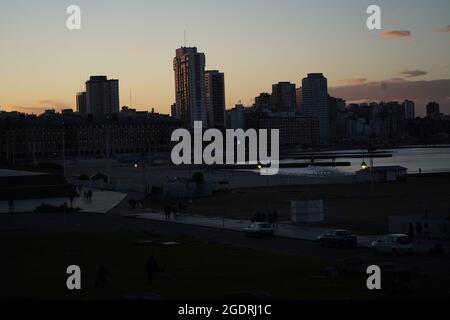 Dans te cas de la mer atlantique, la ville Mar del Plata Banque D'Images