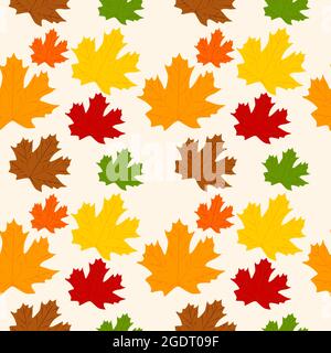 Illustration vectorielle sans couture de motif feuille d'érable Illustration de Vecteur