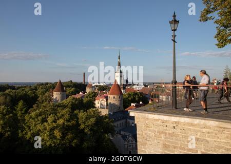 Vue panoramique sur la vieille ville de Tallinn en Estonie Banque D'Images