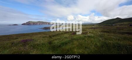 Ballyferrer , sur la péninsule de Dingle et vers les trois Sœurs (Munster, Irlande du Sud-Ouest) Banque D'Images